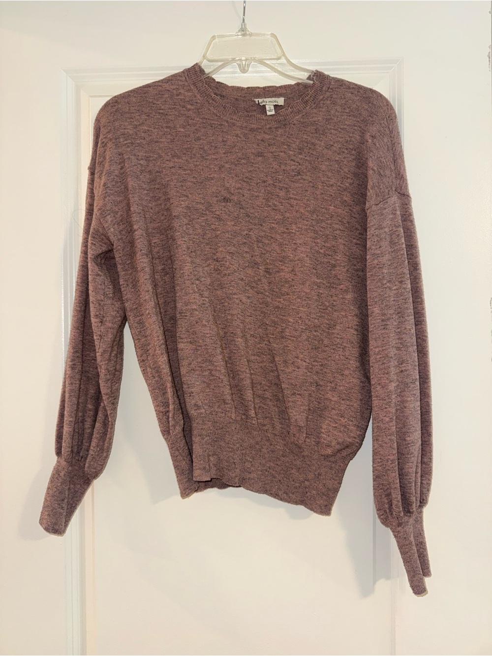 Ella Moss Heathered Mauve Crewneck Sweater